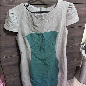Elegant Gray and Teal Dress